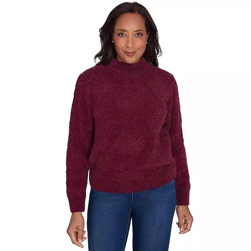 Womens Alfred Dunner Chenille Diamond Turtleneck Sweater Product Image