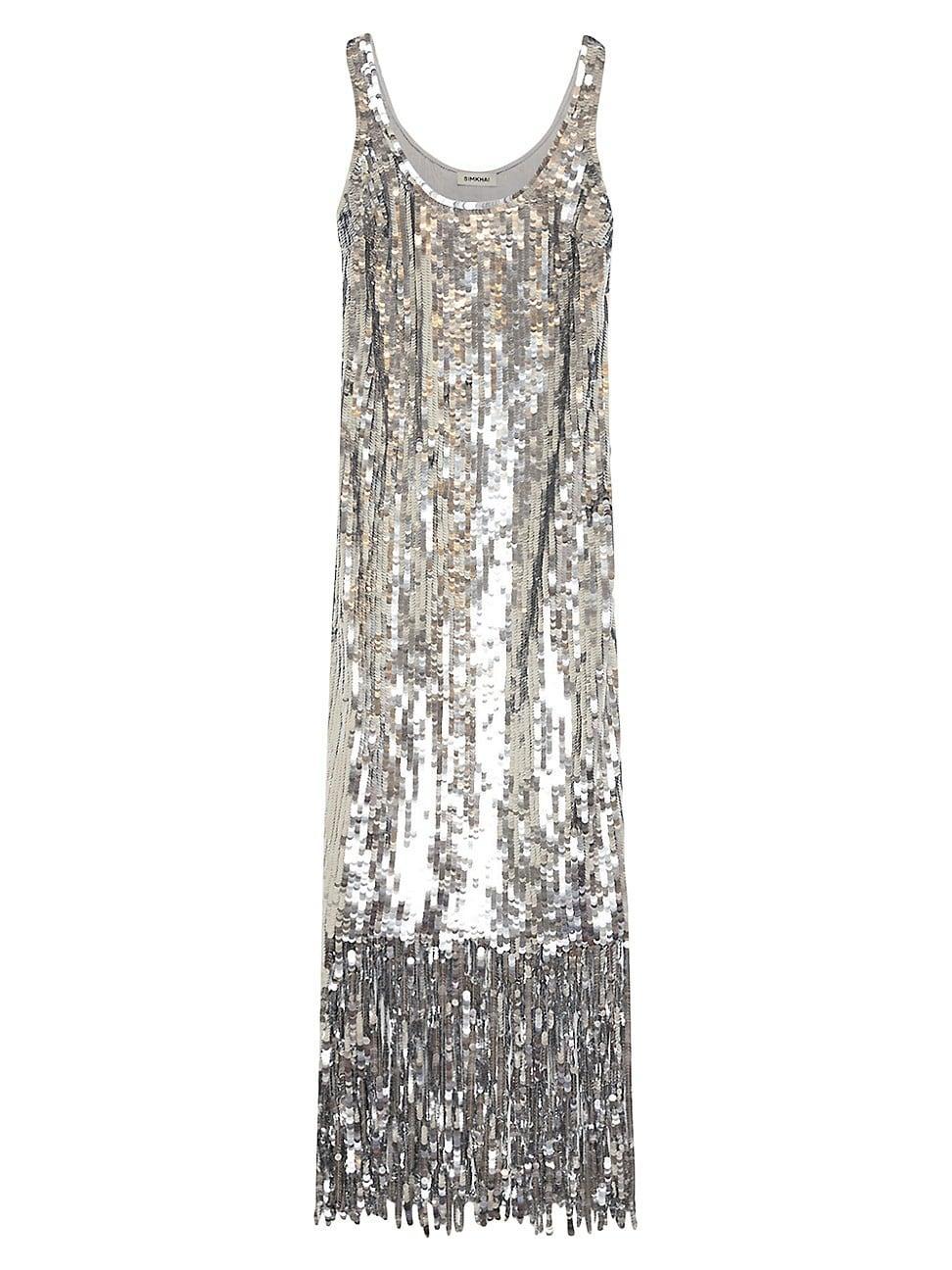 Womens Ayala Sequin Fringe Dress Product Image