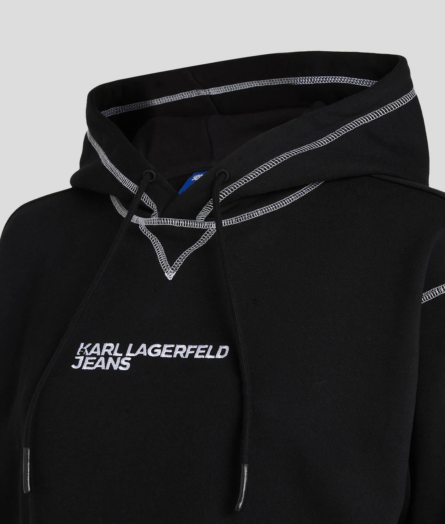 KLJ CONTRAST STITCH CROPPED HOODIE Product Image