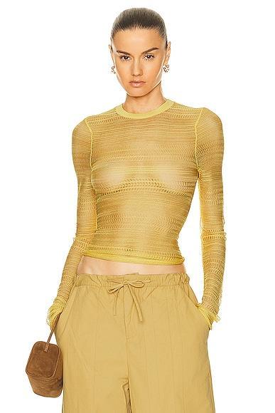 Christopher Esber Refraction Knit Long Sleeve Top in Yellow Product Image