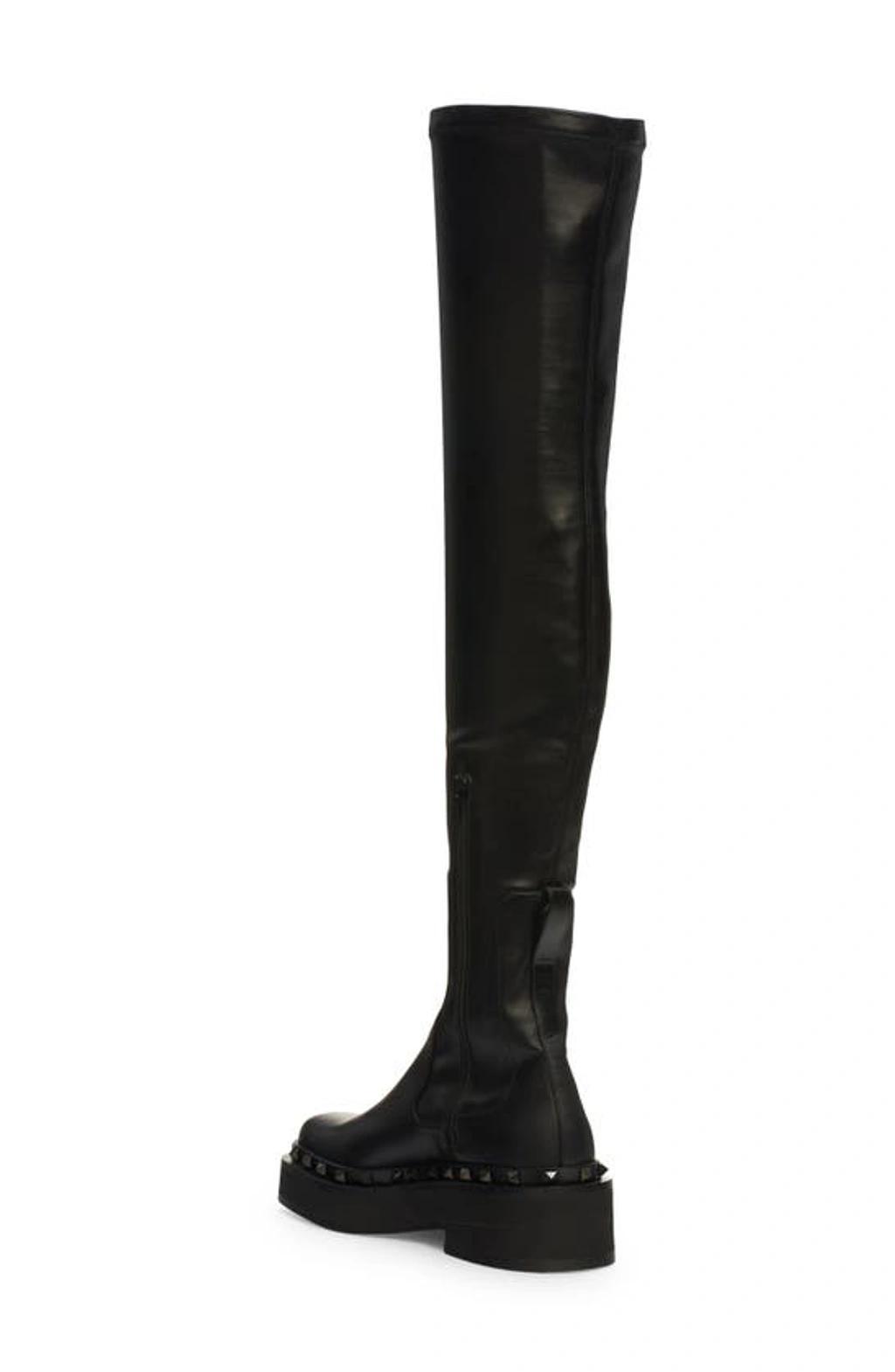 M-way Rockstud Platform Over The Knee Boot In Black Product Image