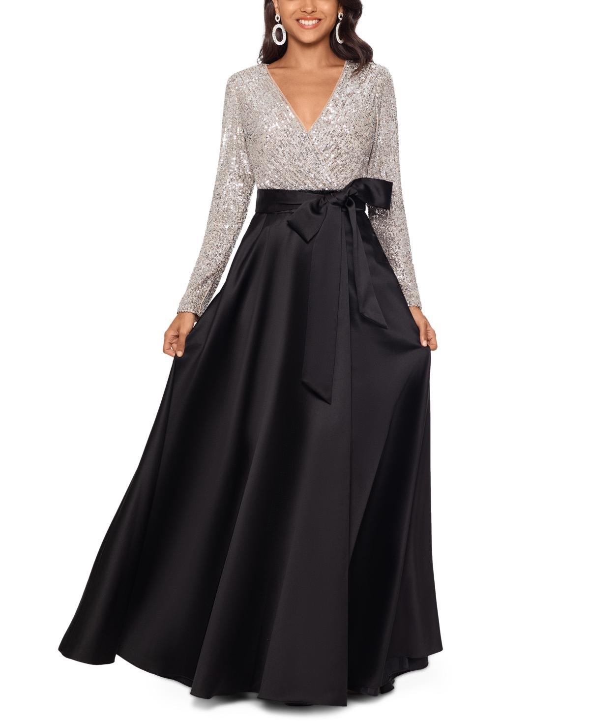 Xscape Long Sleeve Sequin Ballgown Product Image