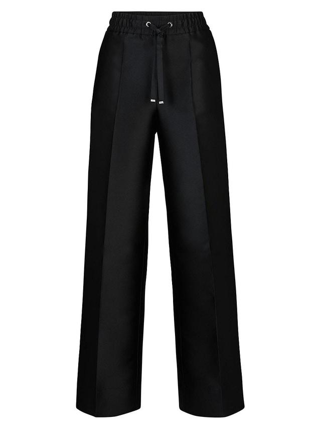 Womens Relaxed-Fit Trousers in Satin with Drawstring Waist Product Image