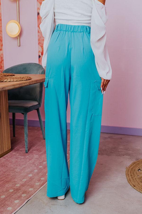 The Nikki High Waist Trousers In Sky Blue Product Image