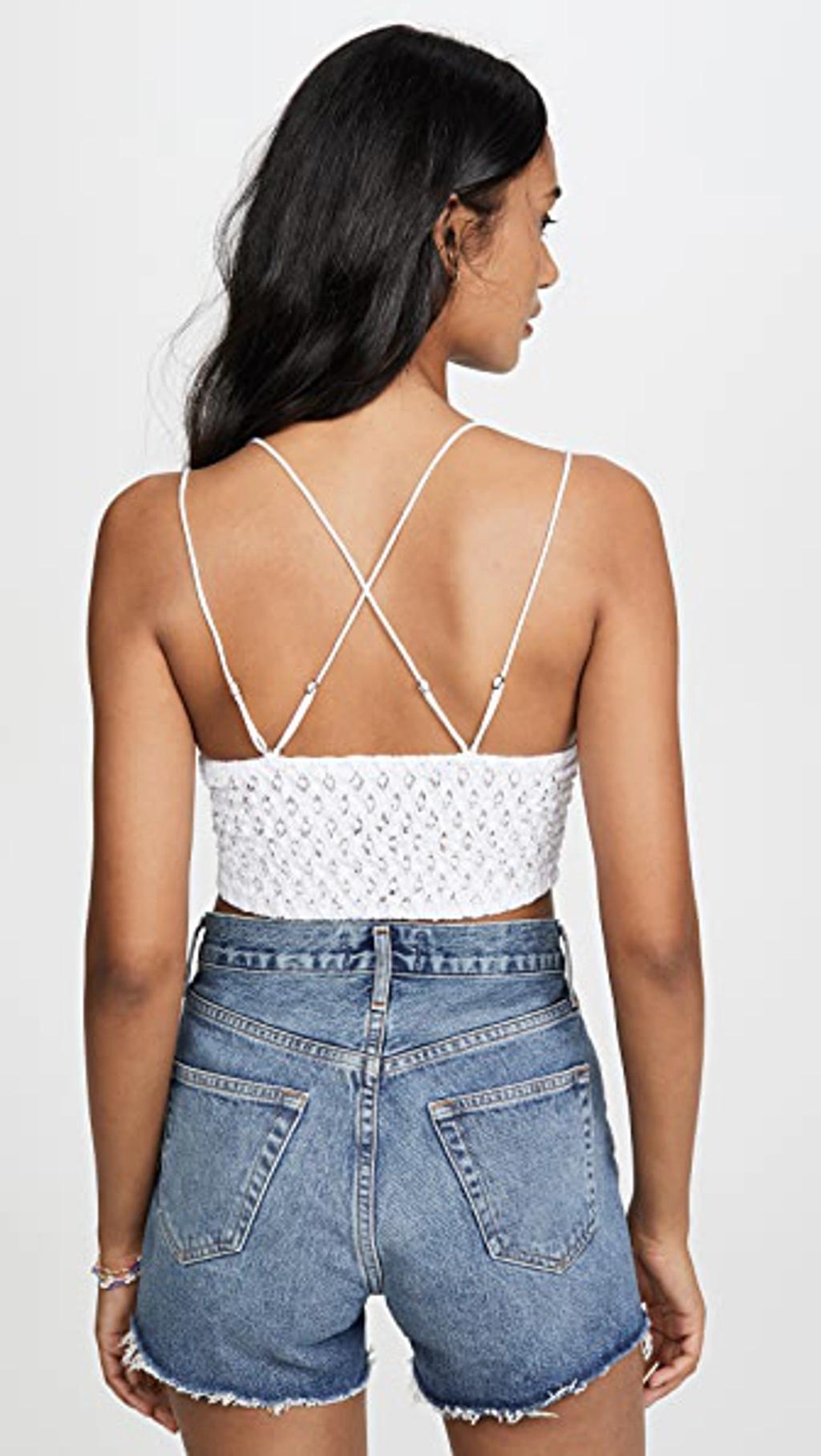 FREE PEOPLE Adella White Lace Bra Top Product Image