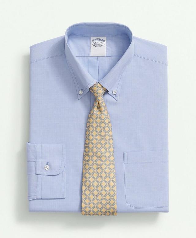 American-Made Cotton Broadcloth Button-Down Collar, Micro-Check Dress Shirt Product Image