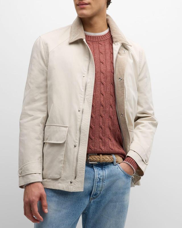 Mens Corduroy-Lined Cotton Car Coat Product Image