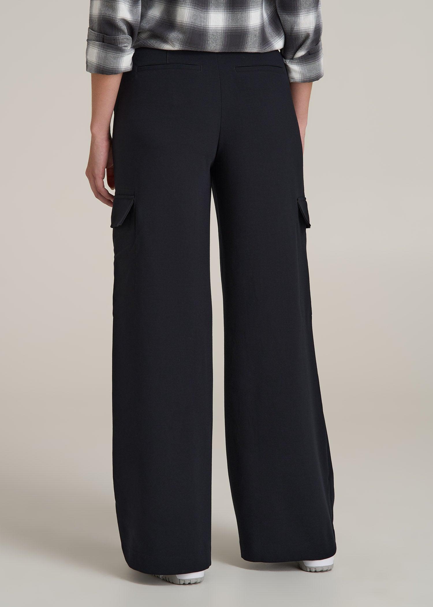 Cargo Wide Leg Dress Pant Women's in Black Product Image