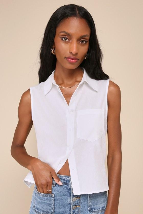 Definite Chicness White Button-Up Top Product Image