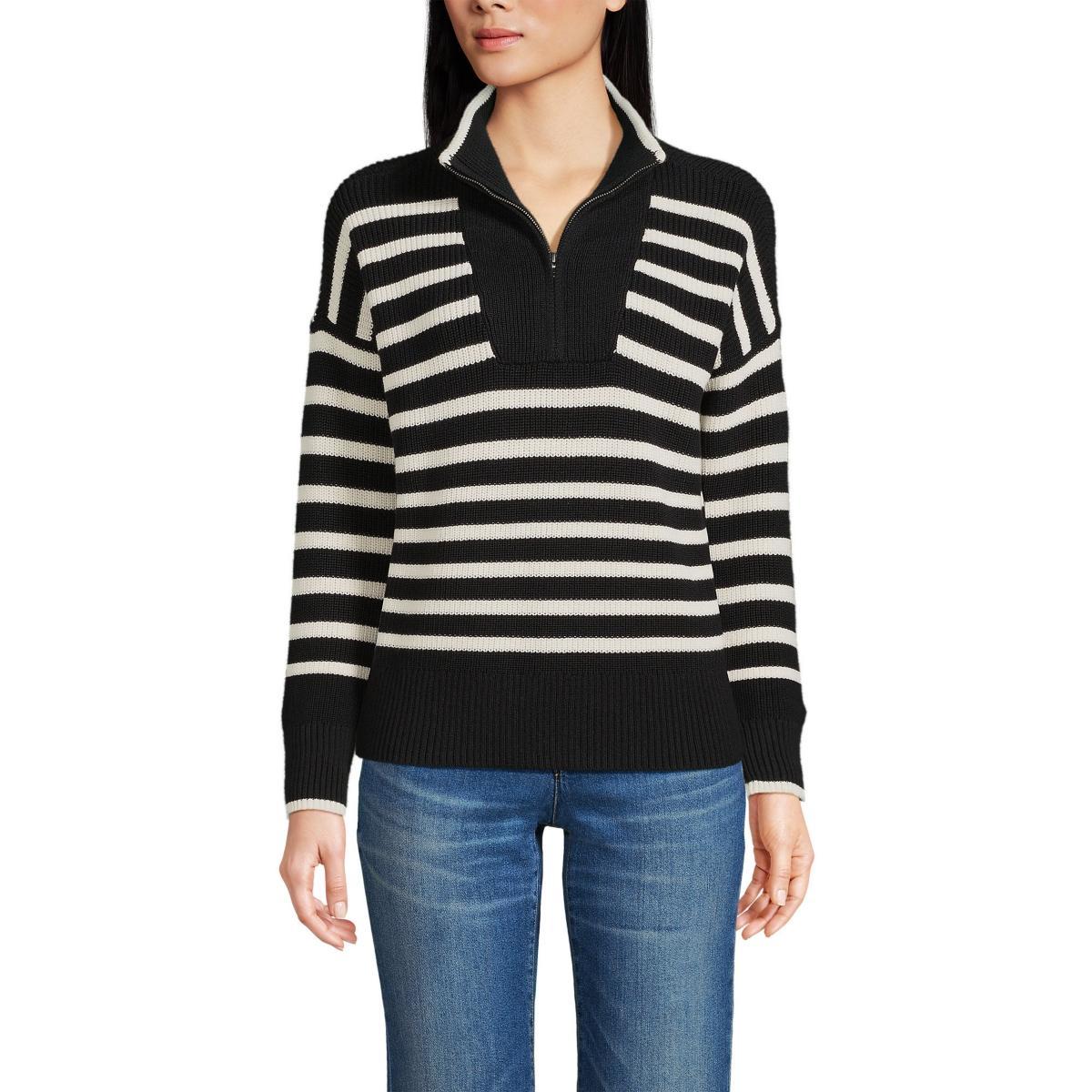 Womens Lands End Drifter Quarter Zip Sweater Product Image