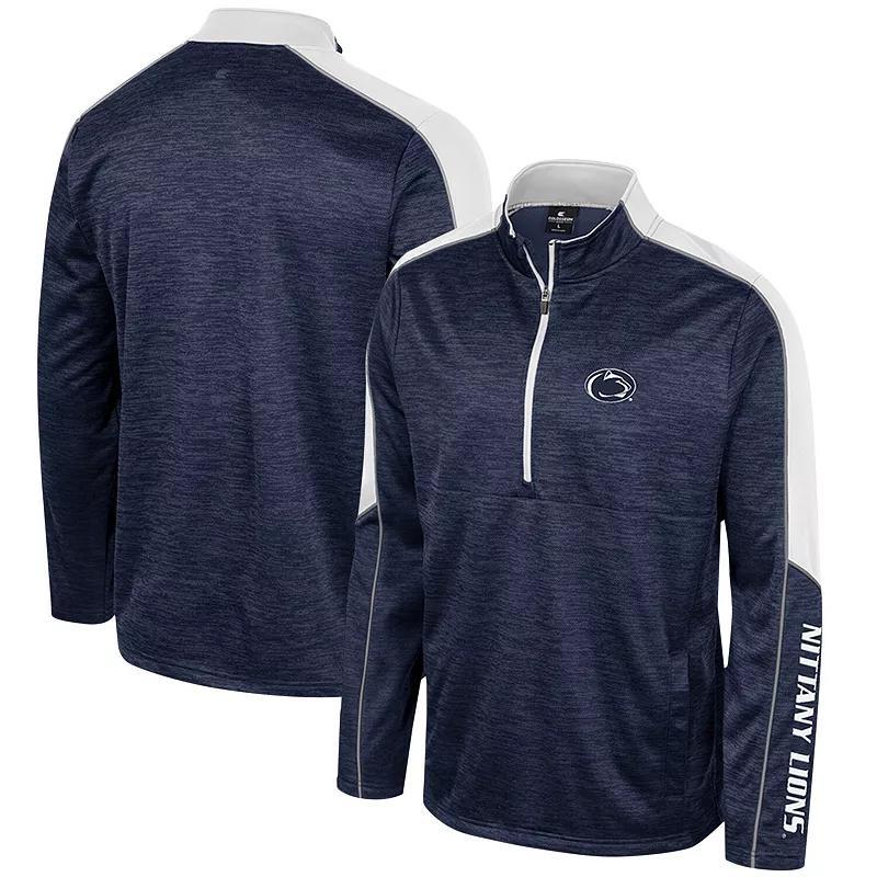 Mens Colosseum Penn State Nittany Lions Marled Half-Zip Jacket Blue Product Image