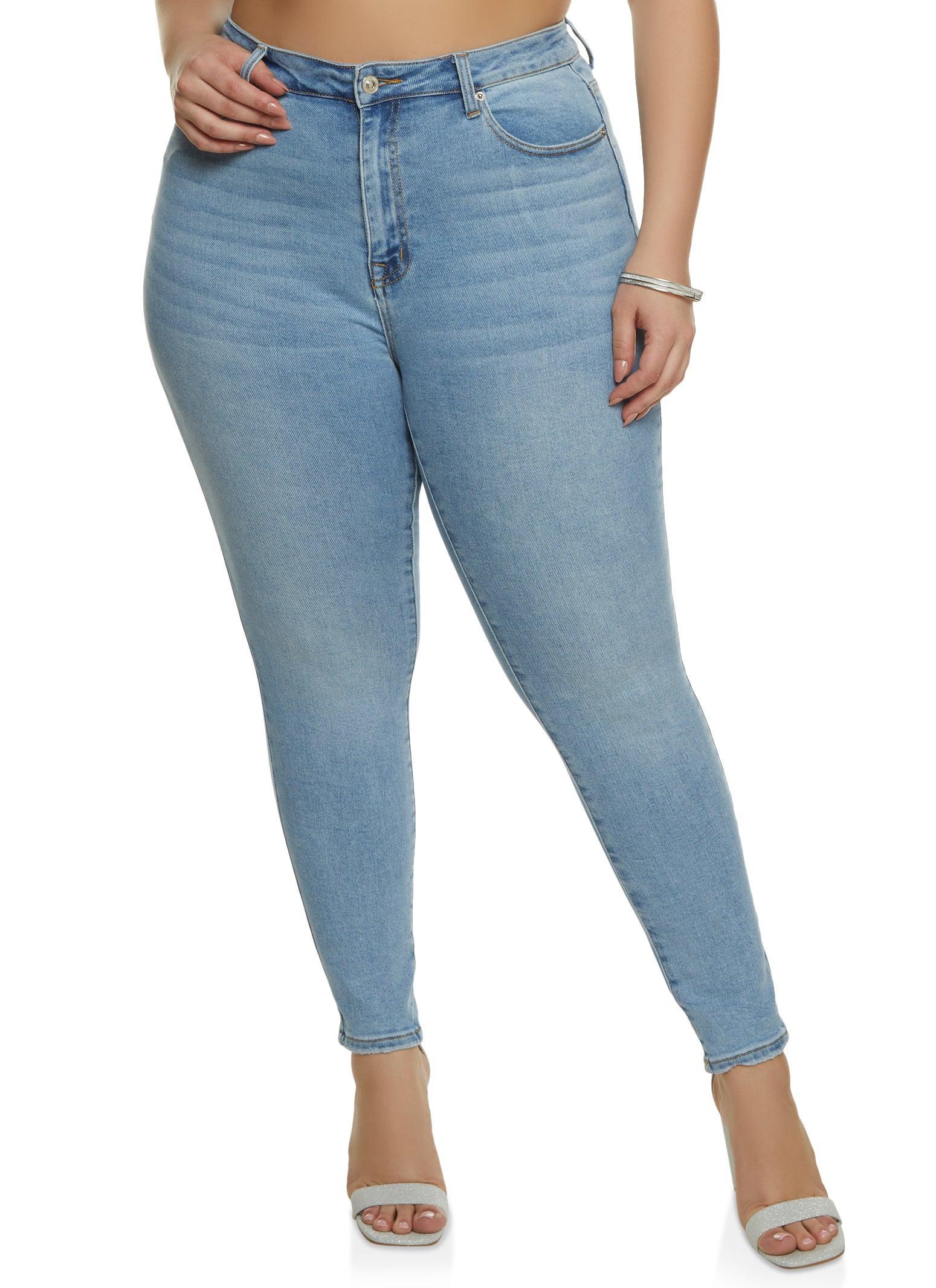 Womens Plus Size WAX Basic Whiskered Jeans Product Image