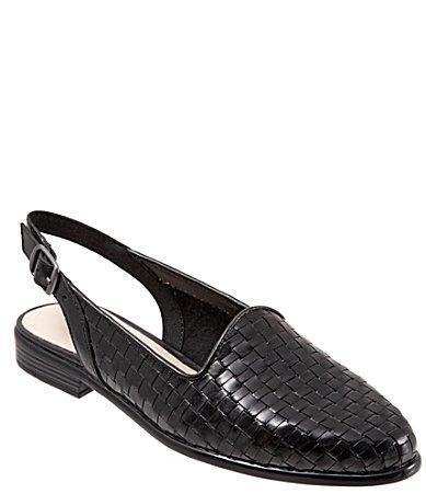 Trotters Lena Woven Leather Slingback Flats Product Image