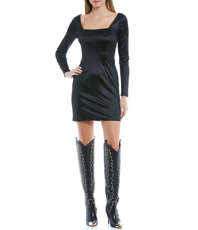 GB Satin Long Sleeve Mini Dress Product Image