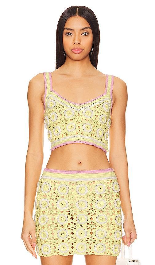 Lovers and Friends Meadow Crochet Top in Yellow Product Image