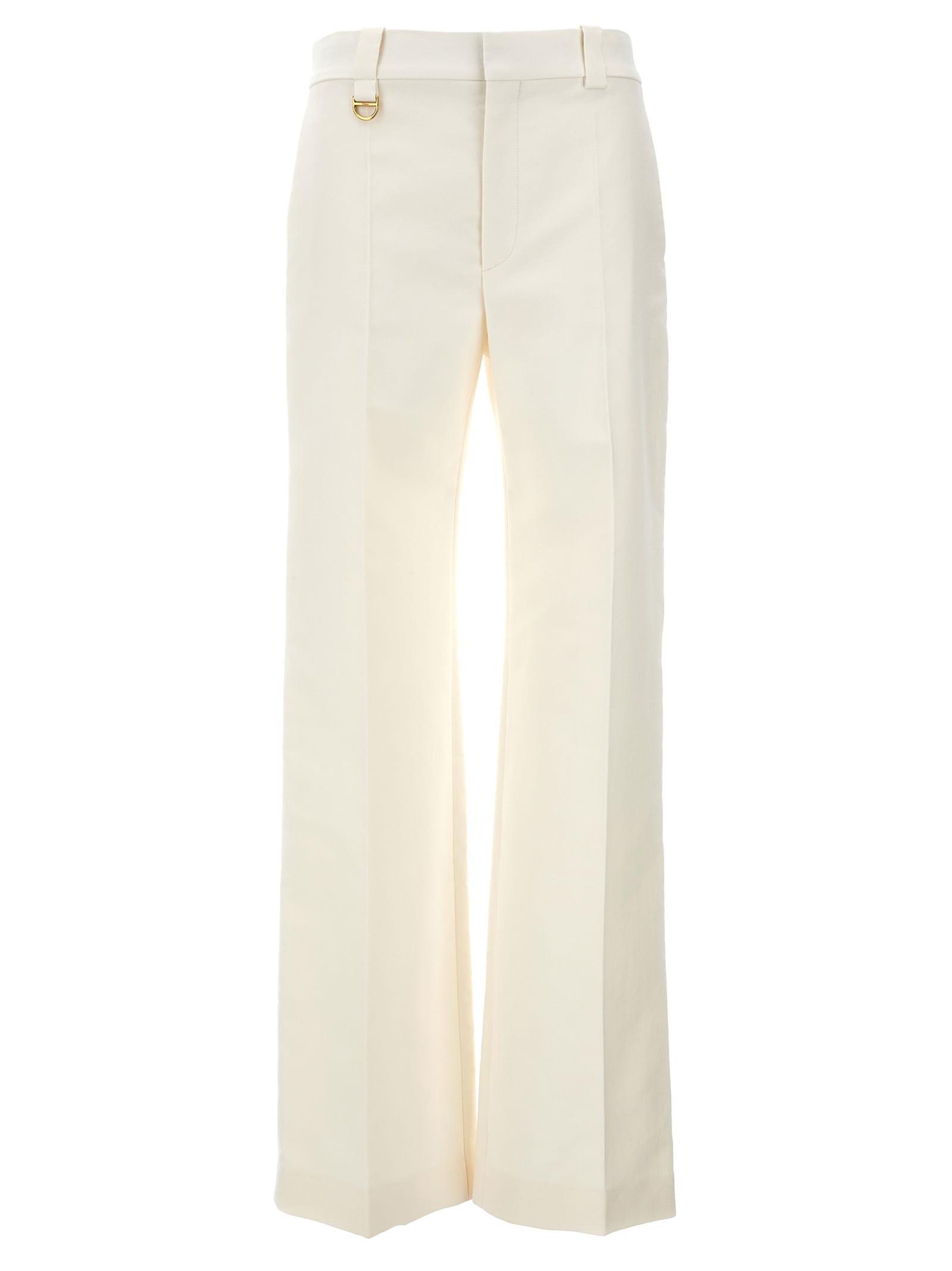 Cotton Straight-leg Pants In White Product Image