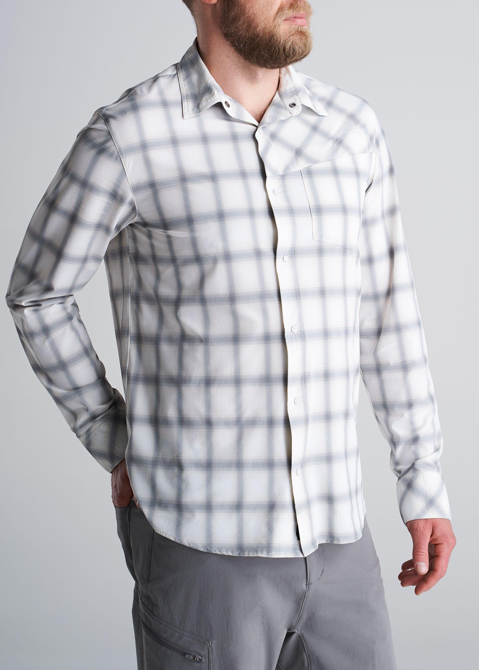 Tall Men's Ultra Lightweight Snap-Front Shirt in Birch Smoke Product Image