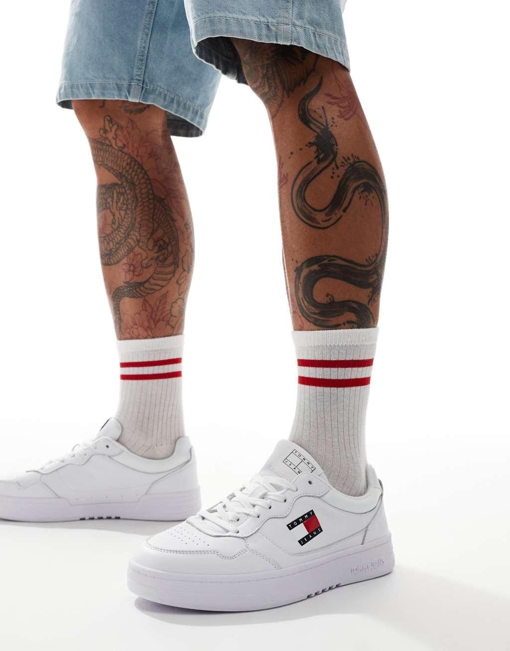 Tommy Jeans essential cupsole sneakers in white product image