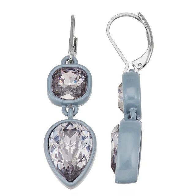 Simply Vera Vera Wang Silver Tone Stone Double Drop Leverback Earrings, Womens Product Image