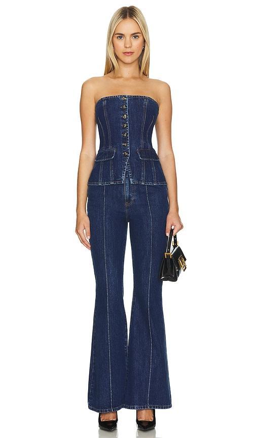 Denim Bandeau Jumpsuit Product Image