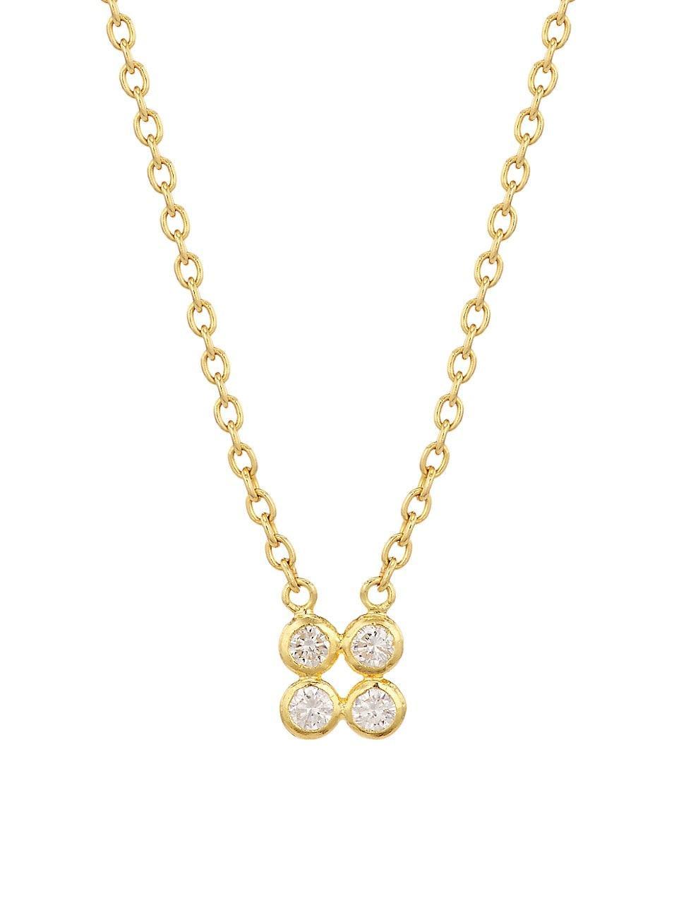 Womens Pointelle 22-24K Yellow Gold & Diamond Pendant Necklace Product Image