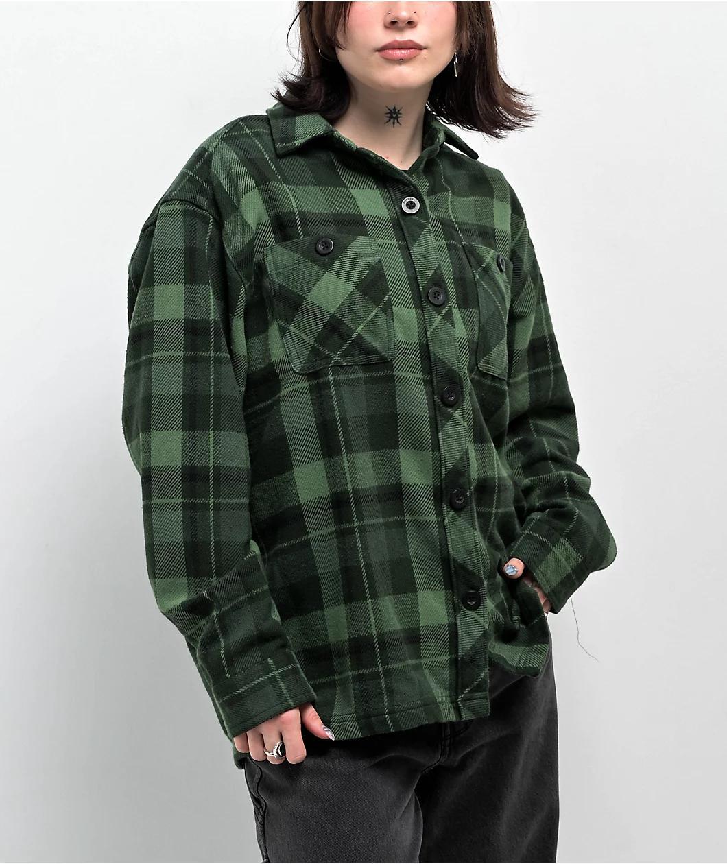 Empyre Akrin Green Plaid Flannel Shirt Product Image