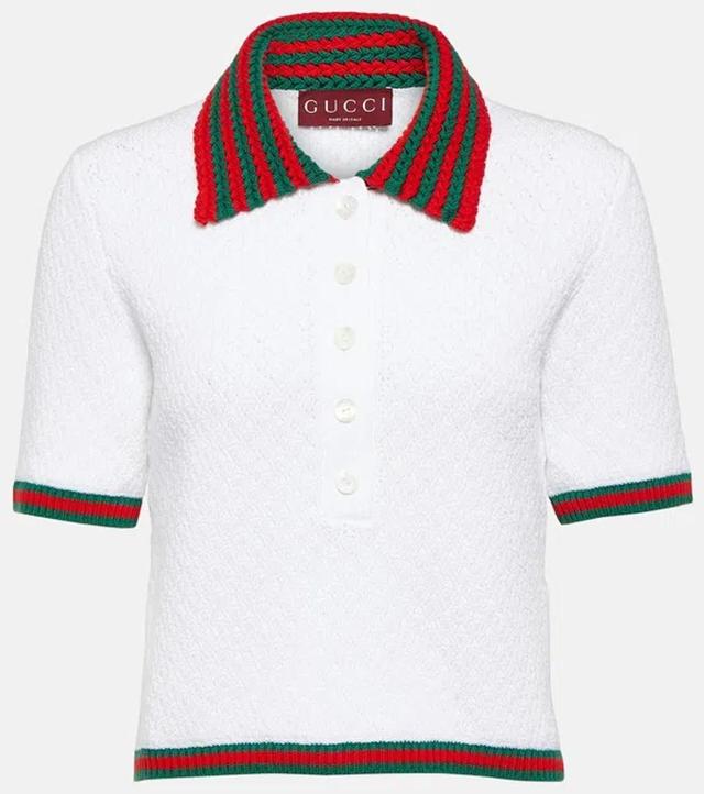 Braided-trim Polo Shirt In White Product Image