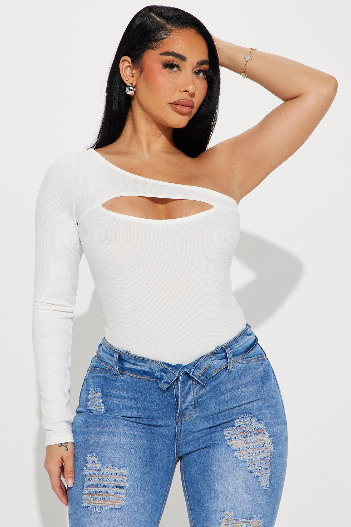 She's All That One Shoulder Bodysuit - Ivory Product Image