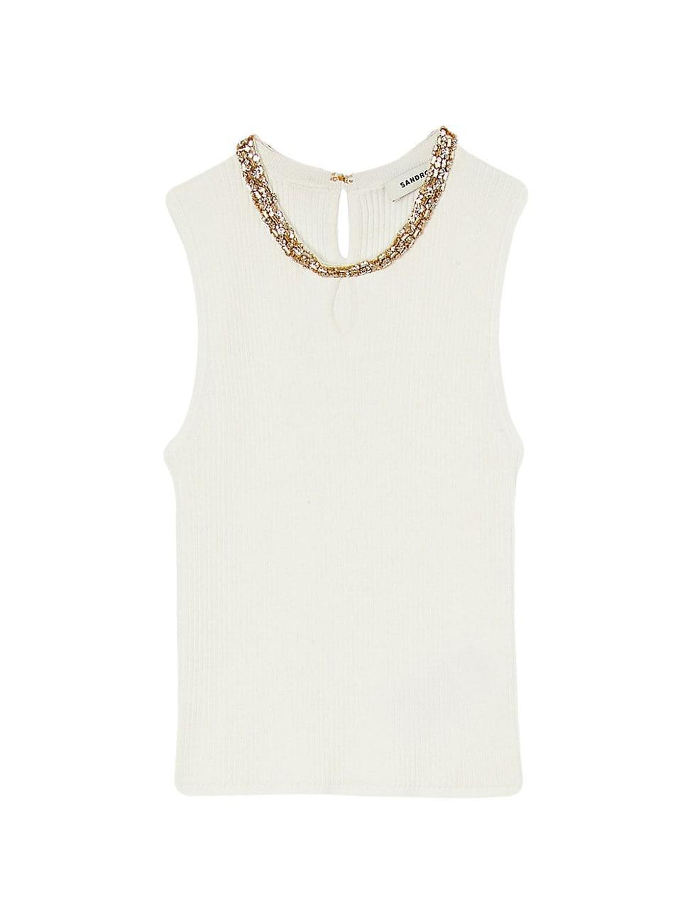 sandro Precieux Crystal Embellished Tank Product Image