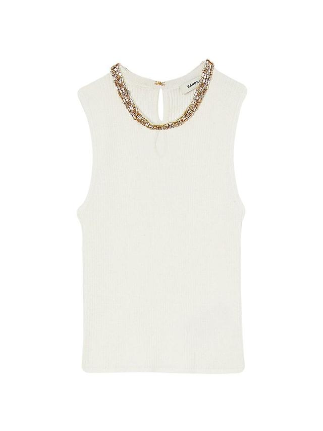 sandro Precieux Crystal Embellished Tank Product Image