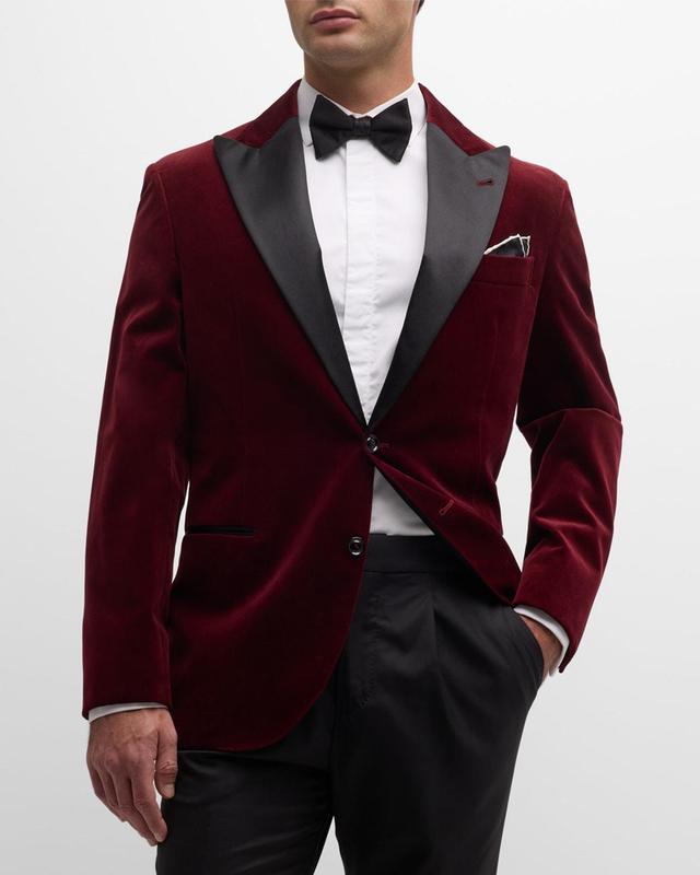 Mens Velvet Peak-Lapel Tuxedo Jacket Product Image