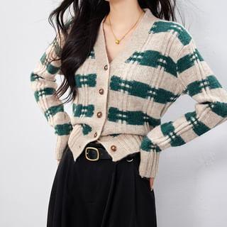 V-Neck Patterned Cardigan Product Image