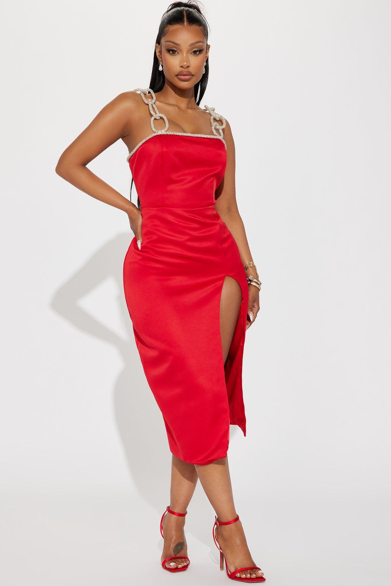 Sienna Midi Dress - Red Product Image