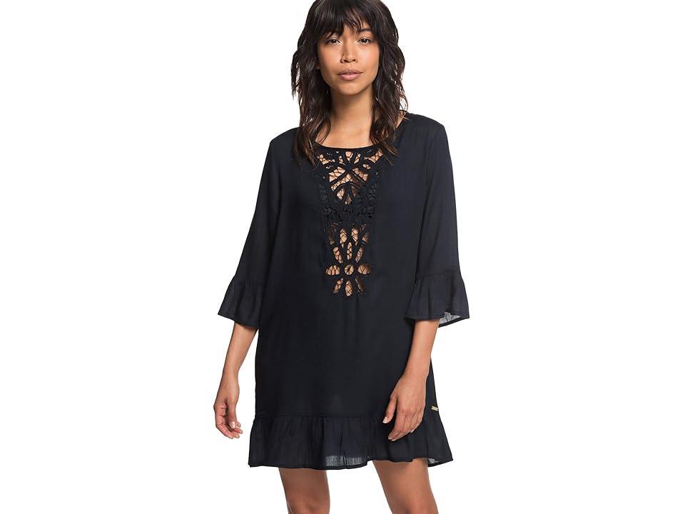 Roxy Goldy Soul Long Sleeve Cover-Up Dress (True Black) Women's Swimwear Product Image