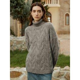 Cable-Knit Cashmere Turtleneck Sweater  Product Image