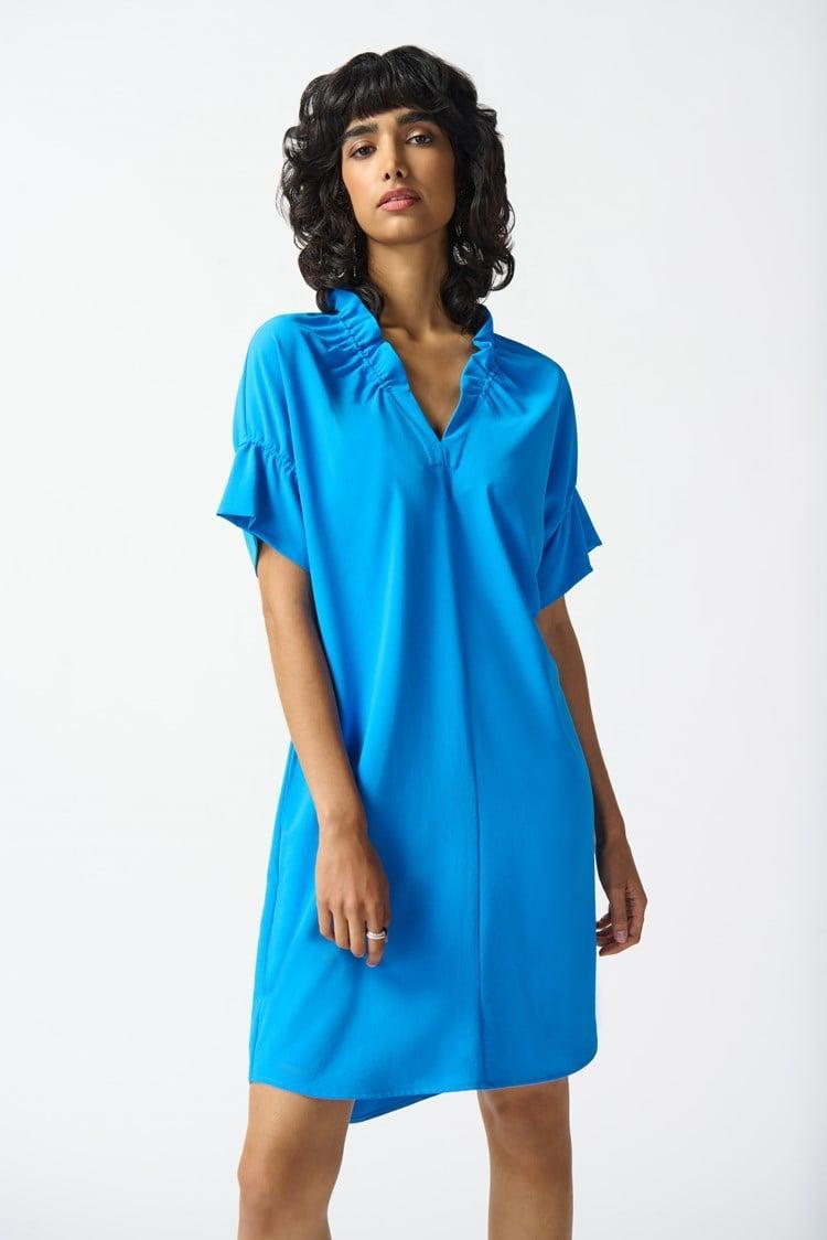 Woven Straight Dress - French Blue Product Image