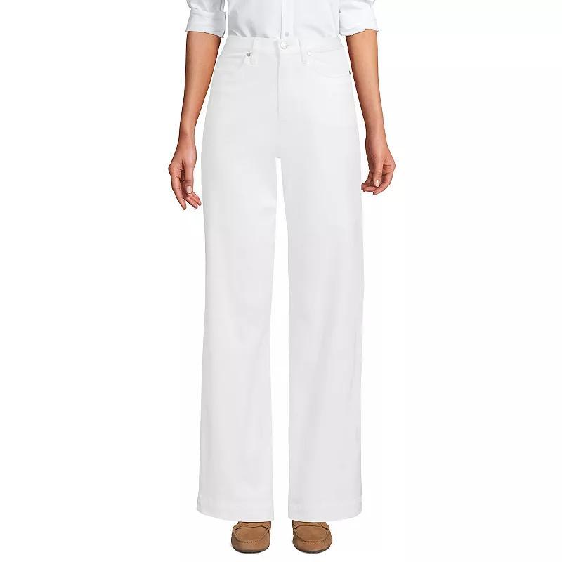 Womens Lands End High-Rise Wide Leg Chino Pants Product Image