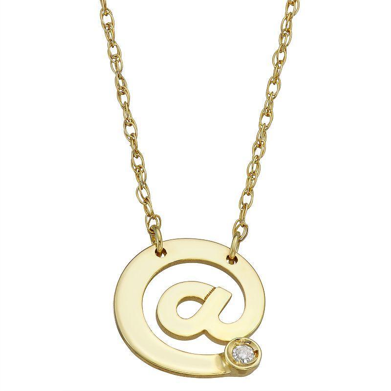 10k Gold @ Symbol Pendant Necklace, Womens Product Image