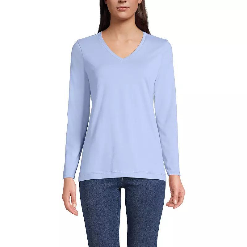 Womens Lands End Relaxed-Fit Supima Cotton V-Neck Tee Product Image