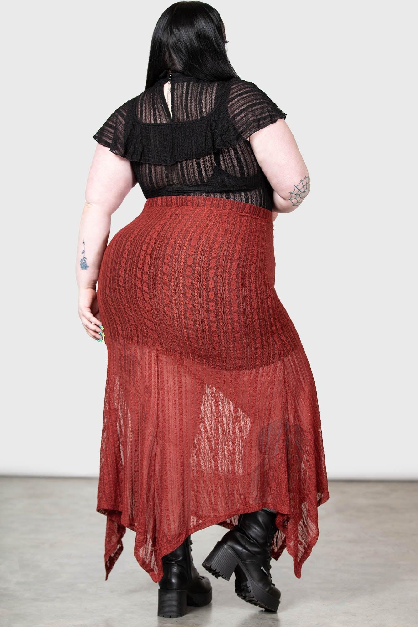 Juliet's Betrayal Maxi Skirt [RED] [PLUS] - Resurrect Female Product Image