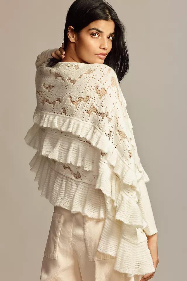 By Anthropologie Oversized Ruffle Sweater Product Image