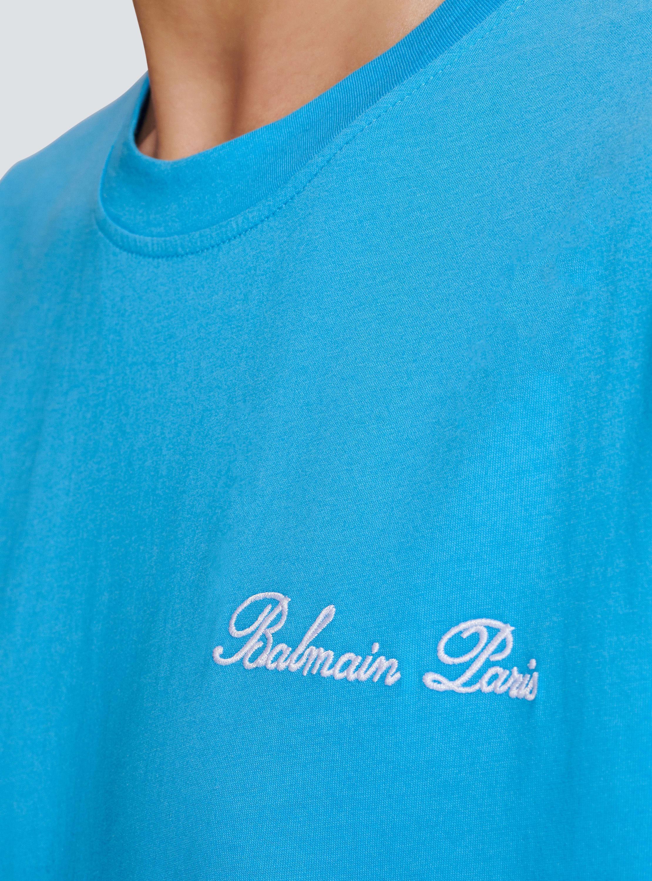 Relaxed T-shirt with Balmain Signature embroidery Product Image