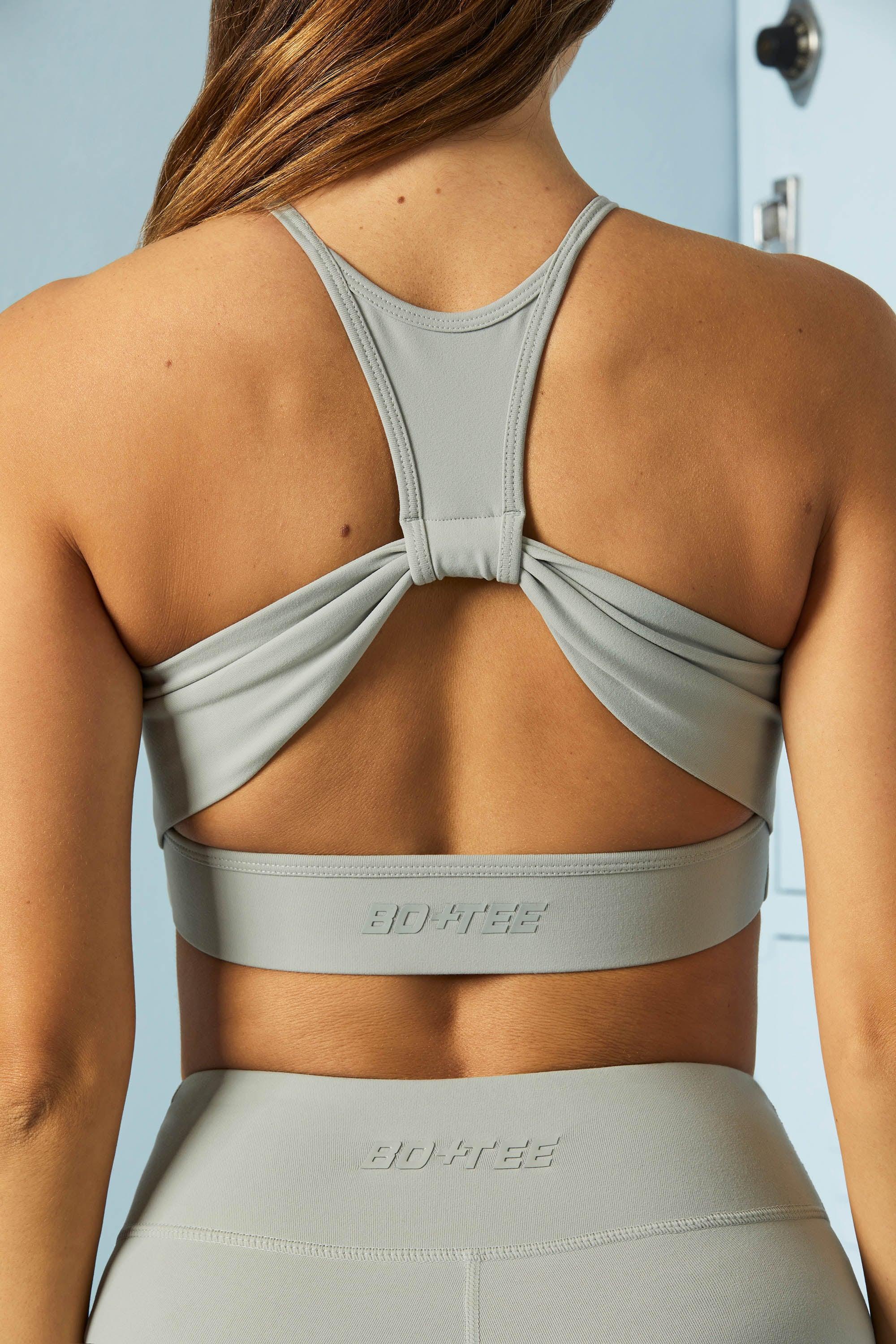 Racer Cut Out Crop Top in Grey Female Product Image