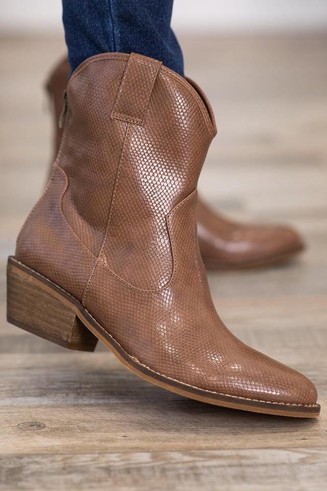 Taupe Point Toe Short Western Booties Product Image