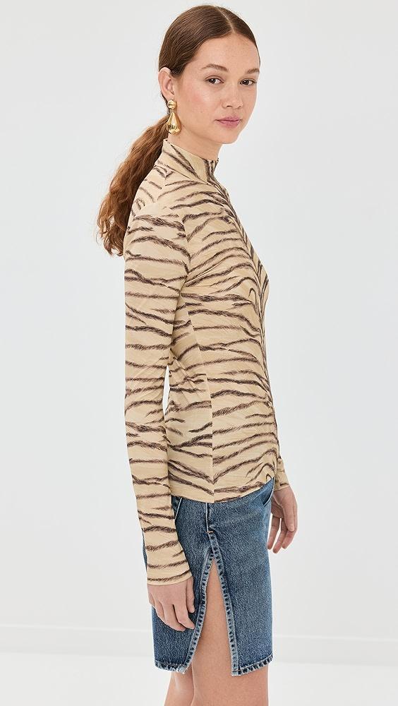 Stella McCartney Tiger Fluid Jersey Turtleneck | Shopbop Product Image