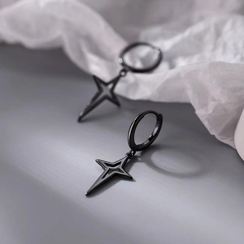 925 Sterling Silver Star Drop Earring Product Image