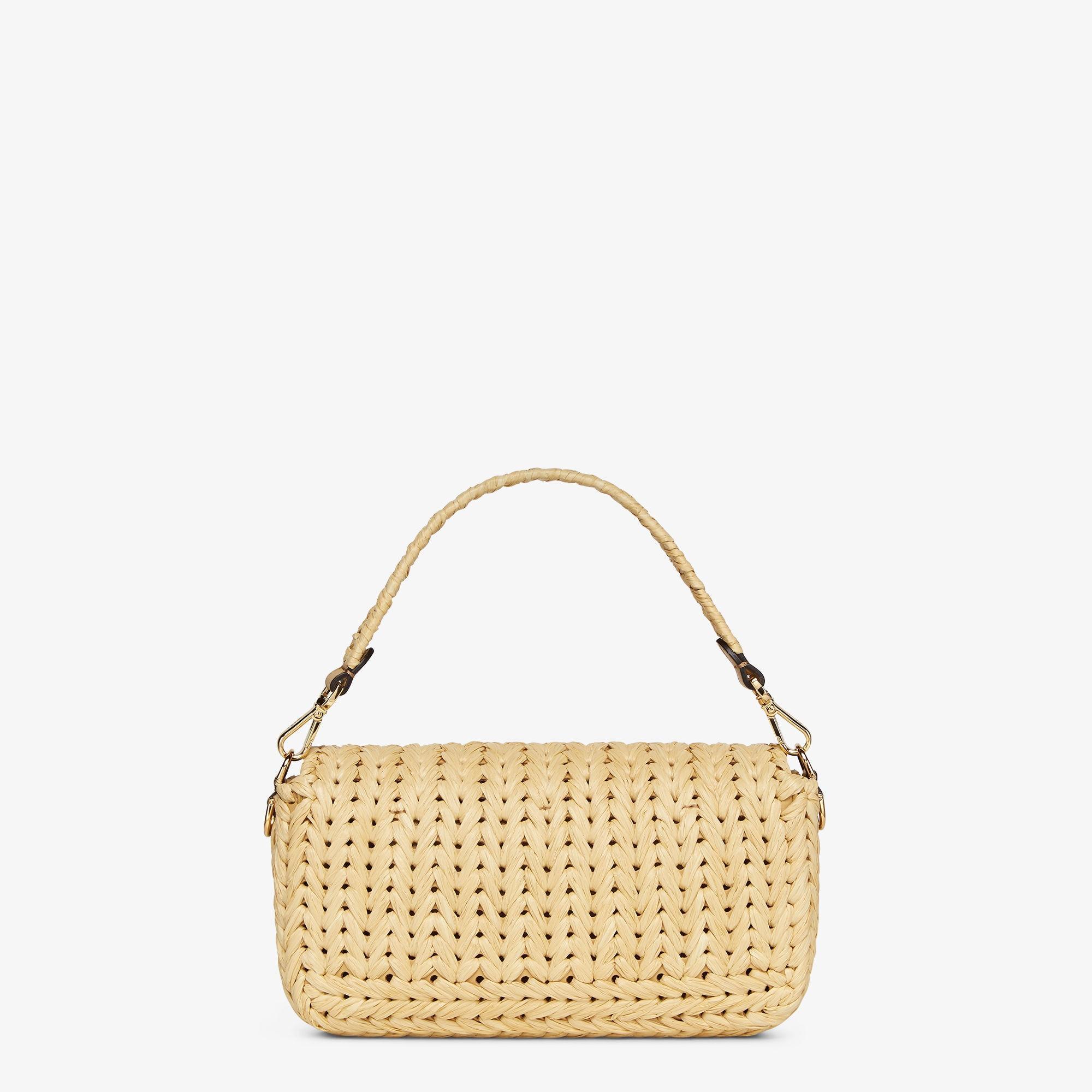 BaguetteSand interlaced leather and raffia bag Product Image