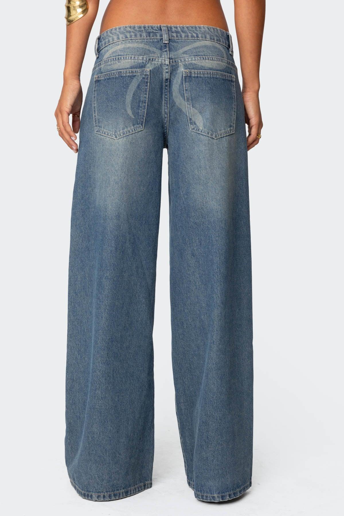 Vyxen Vintage Washed Low Rise Jeans Product Image