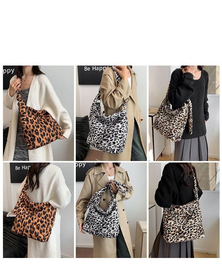 Leopard Print Quilted Crossbody Bag Product Image