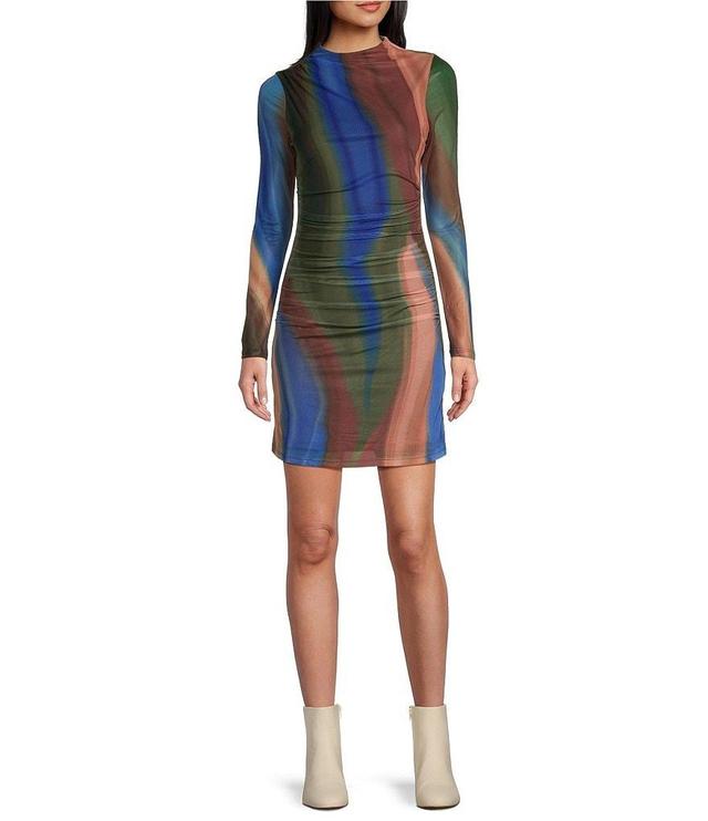 GB Long Sleeve Abstract Mesh Dress Product Image